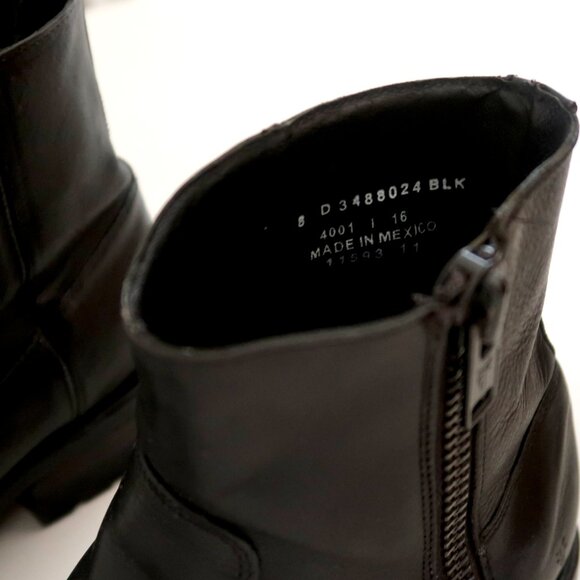 Frye James Lug Zip Boots Men’s 8D Black Leather Ankle Boots